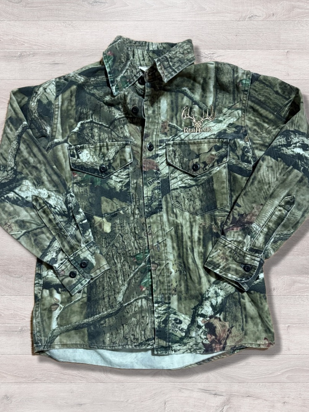 Vintage Redhead For Youth Camo Button Up Hunting Outdoor Shirt Youth Medium